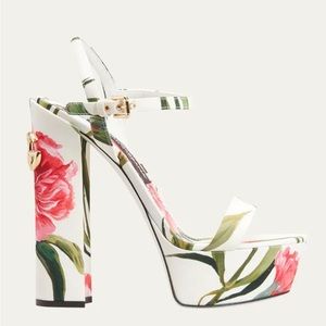 Dolce & Gabbana Keira Floral Platform Sandals  Size 38 EU  Made in Italy